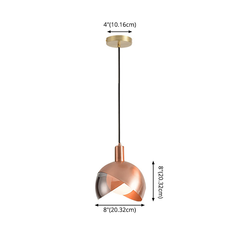 Modern Luxury Single Pendant Light Electroplate Iron Globe Hanging Lamp for Interior Spaces