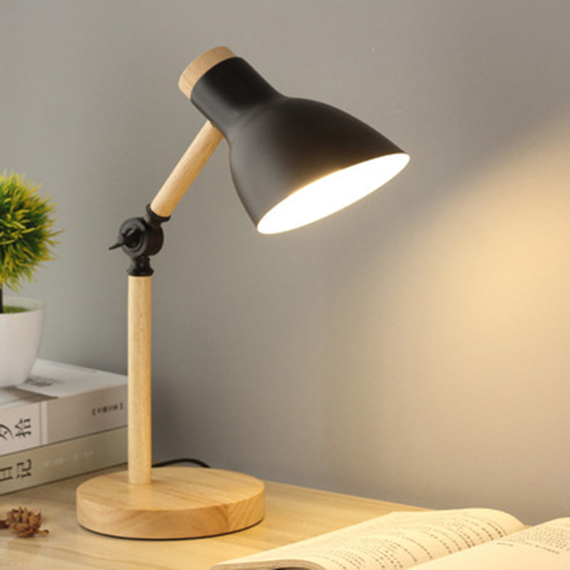 Smeedijzeren koepel tafellicht in moderne eenvoud houten macaron tafellamp voor binnenruimtes