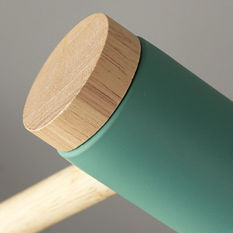 Smeedijzeren koepel tafellicht in moderne eenvoud houten macaron tafellamp voor binnenruimtes