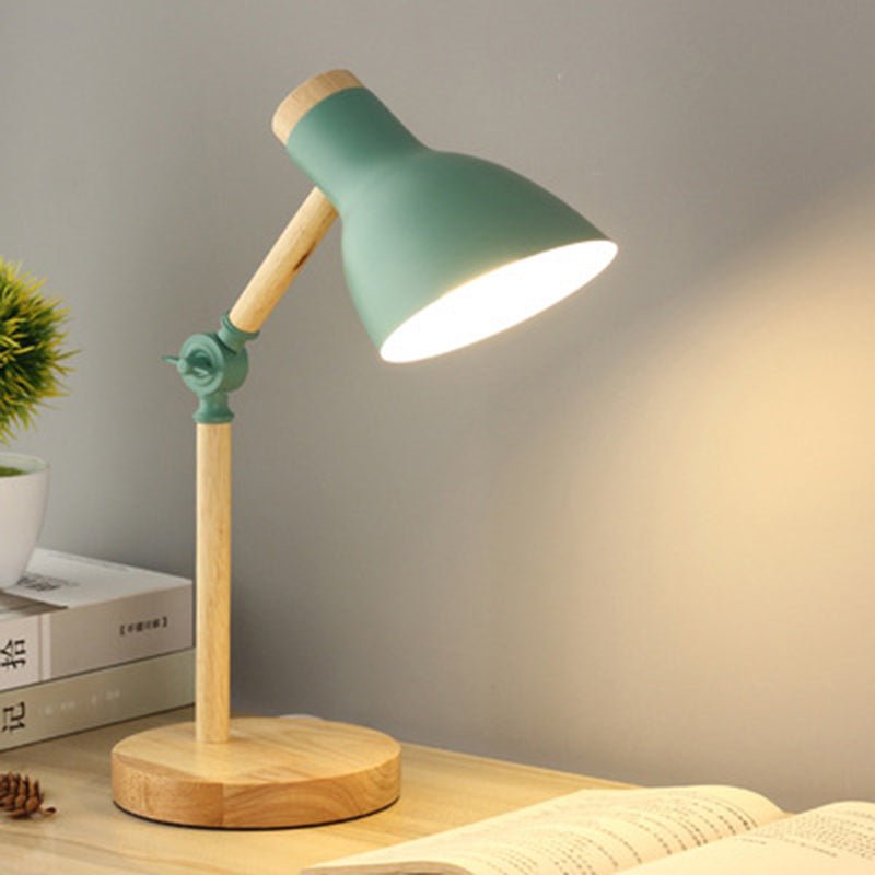 Smeedijzeren koepel tafellicht in moderne eenvoud houten macaron tafellamp voor binnenruimtes