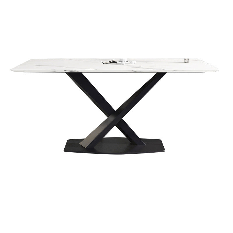 Sintered Stone Dining Room Set Contemporary with Rectangular Dining Table and Chairs