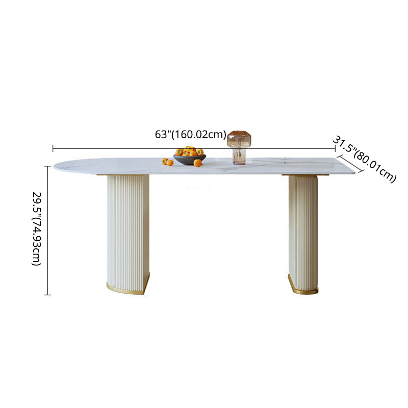 Minimalist Standard Height Dining Set with Microfiber Leather Dining Table and Chairs