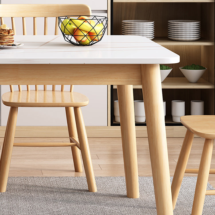 Modern Sintered Stone Dining Table¬†Set for 4/6 Dining Set with Rectangle Table and Windsor Chairs