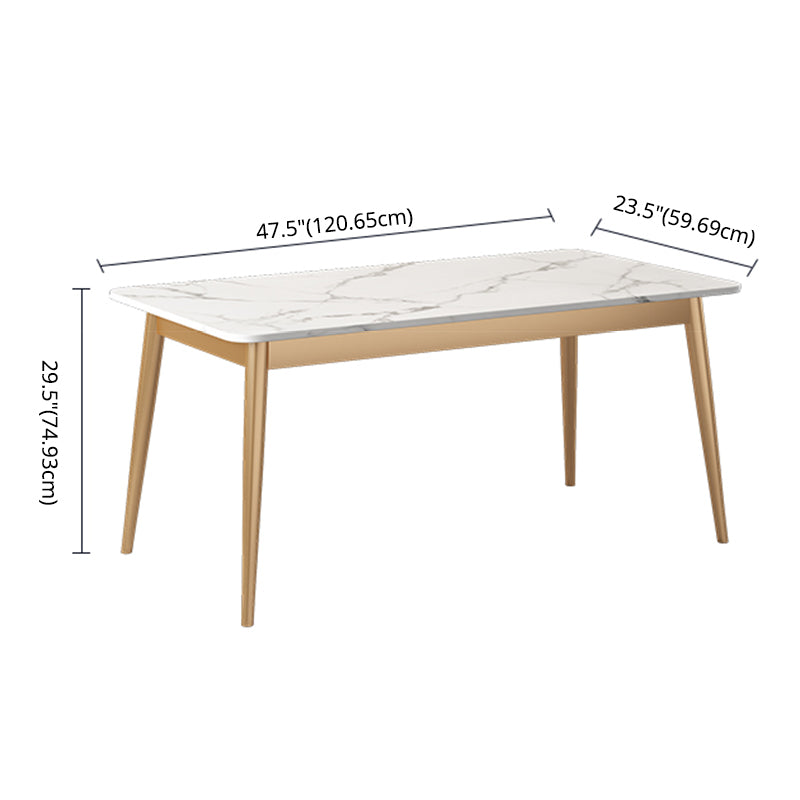 Modern Style Sintered Stone Standard Dining Set White Kitchen Dining Set with 4 Legs Base