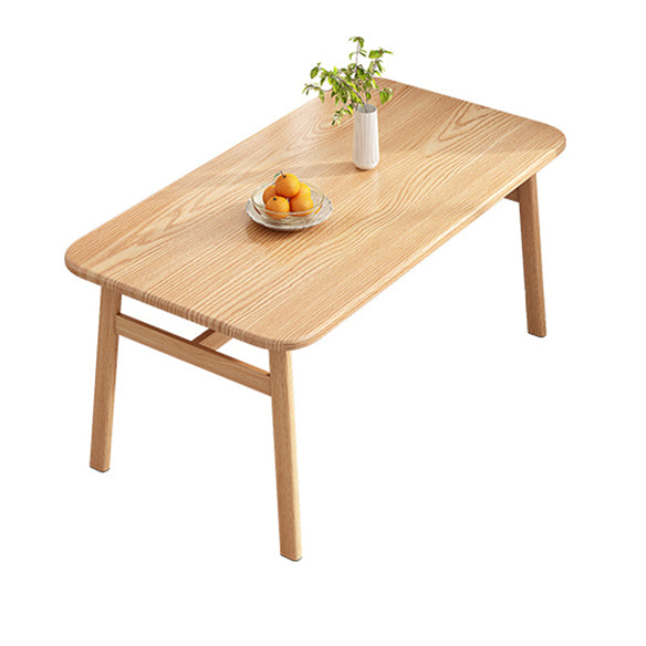 Contemporary Light Brown MDF Top Dining Set Rectangle Shape Kitchen Dining Set with 4 Legs Base