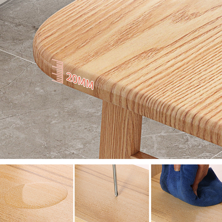 Contemporary Light Brown MDF Top Dining Set Rectangle Shape Kitchen Dining Set with 4 Legs Base