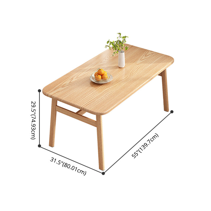 Contemporary Light Brown MDF Top Dining Set Rectangle Shape Kitchen Dining Set with 4 Legs Base