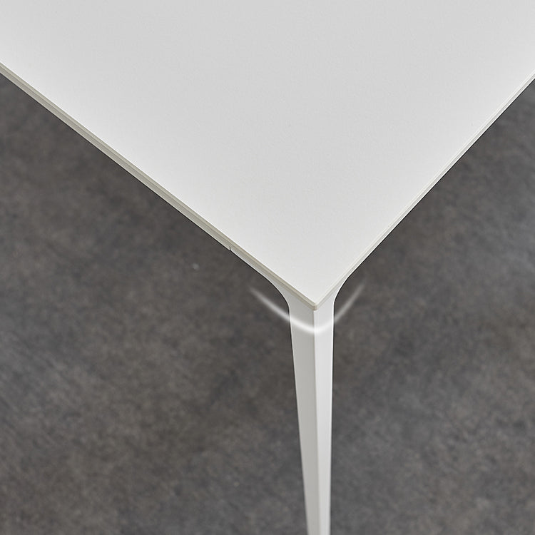 Modern Sintered Stone Table Set of 5/7 with Rectangle Table Dining Set with White Chairs