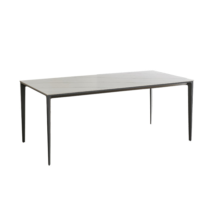 Modern Sintered Stone Table Set of 5/7 with Rectangle Table Dining Set with PU Leather  Chairs