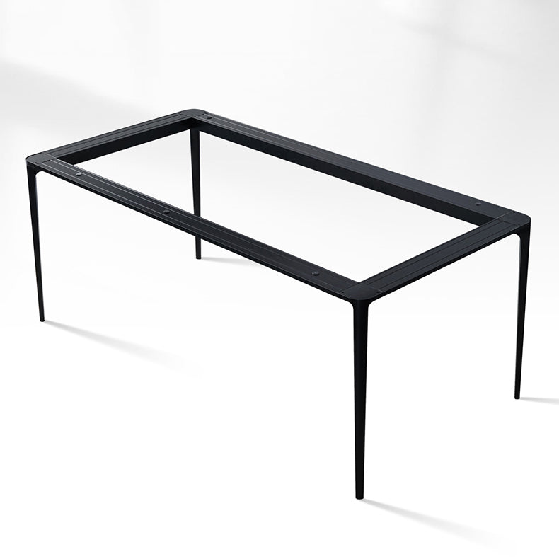 Modern Sintered Stone Table Set of 5/7 with Rectangle Table Dining Set with PU Leather  Chairs