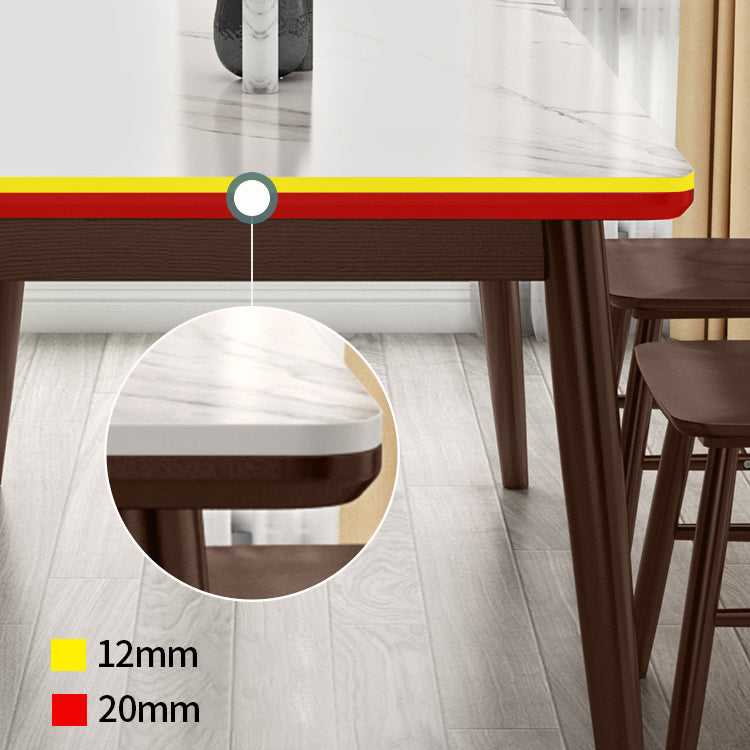 Contemporary Sintered Stone Top Standard Dining Set White for Kitchen Dining Set with 4 Legs Table