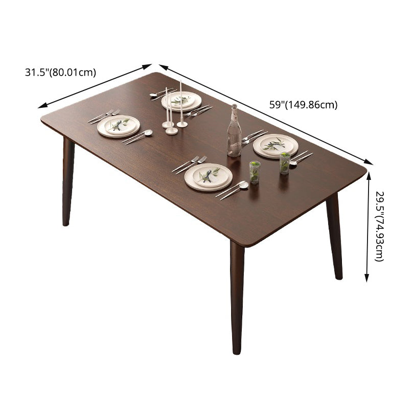 Minimalist Standard Solid Wood Dining Set Rectangle Shape for Kitchen Dining Set in Khaki