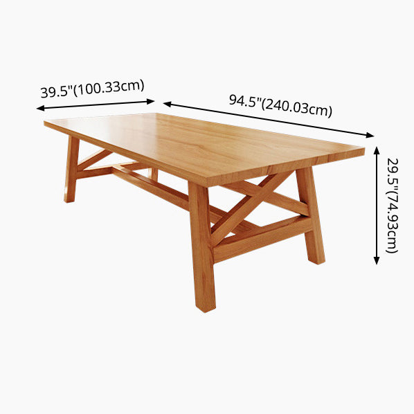 Modern Solid Wood Standard Dining Set Rectangle Shape Natural Dining Set for Kitchen