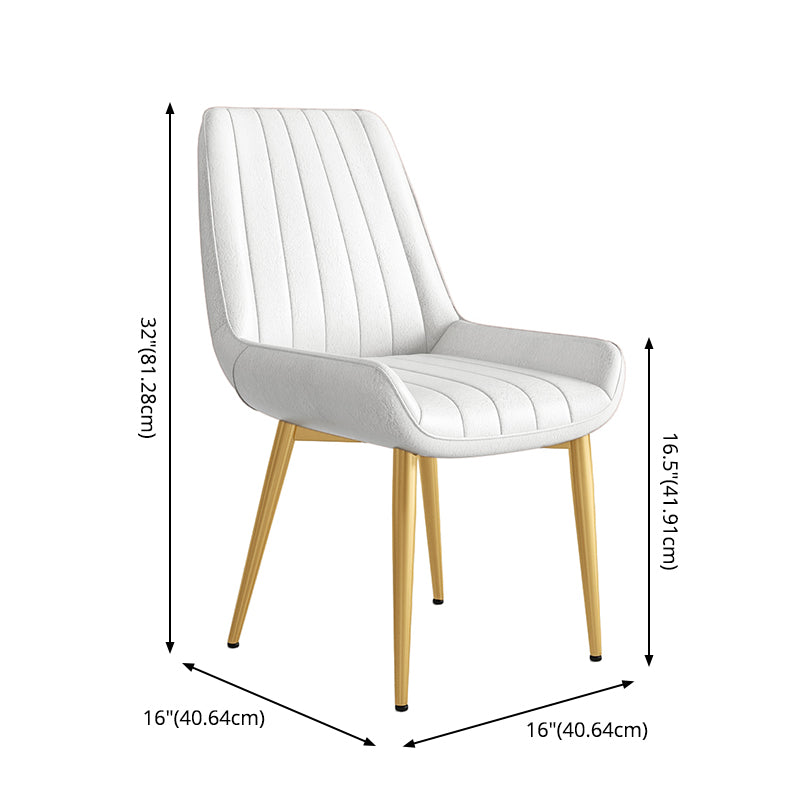 Contemporary Style Marble Table with White Table and 4 Gold Legs Base for Home Use