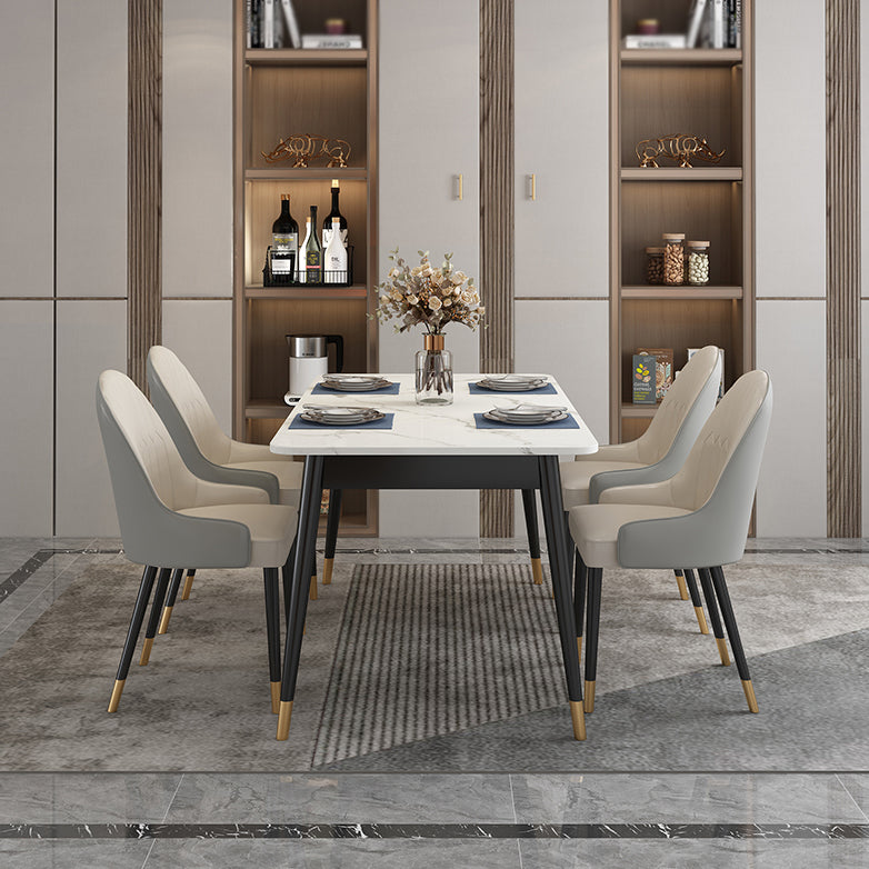 Modern Style Sintered Stone Dinette Set with Rectangle Table Dining Room Furniture for Dining Room