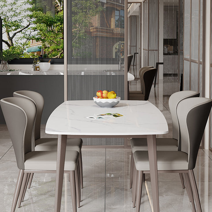 Modern Style Sintered Stone Dining Set with 4 Legs Fixed Table Dinette Set for Dining Room