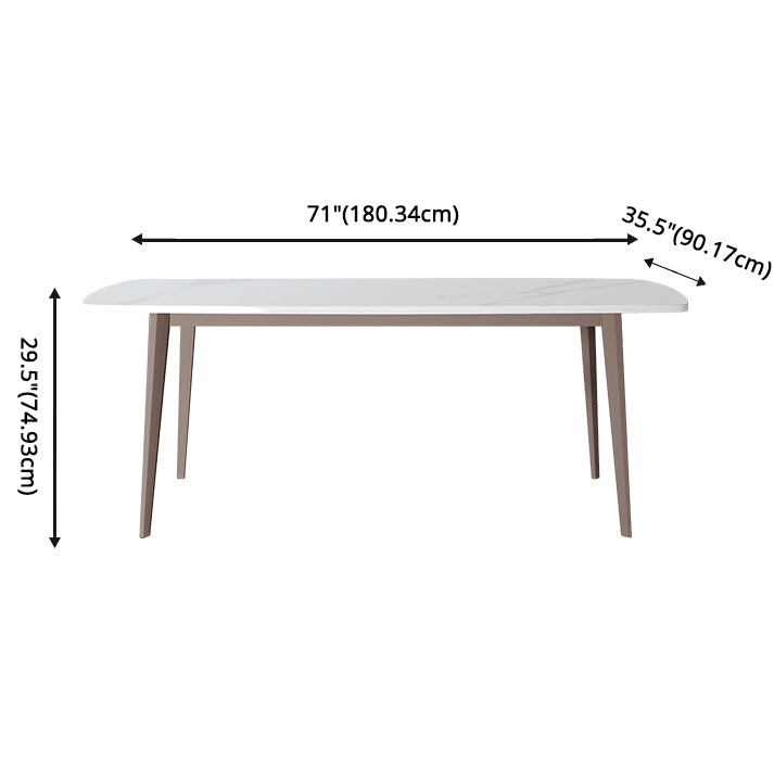 Modern Style Sintered Stone Dining Set with 4 Legs Fixed Table Dinette Set for Dining Room