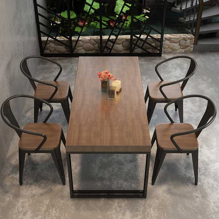 Industrial Style Solid Wood Top Dining Room Set with 4 Legs Table Dining Table Furniture