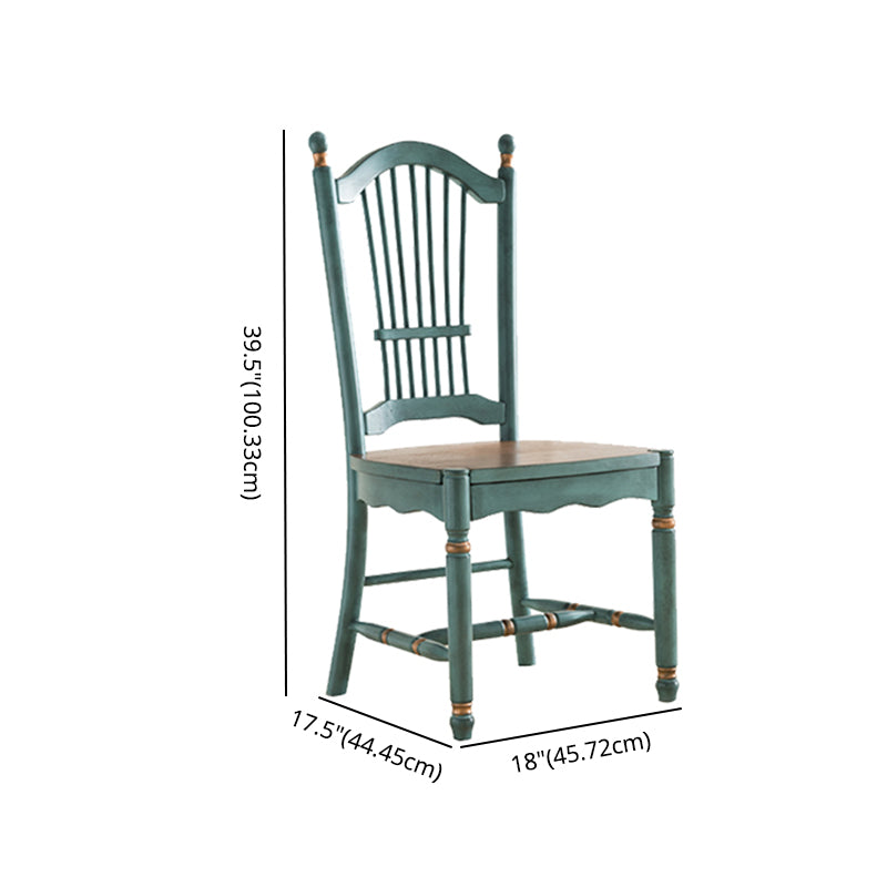 Traditional Wooden Dining Room Set Standard Height with Rectangle Top and Blue Base Dining Furniture