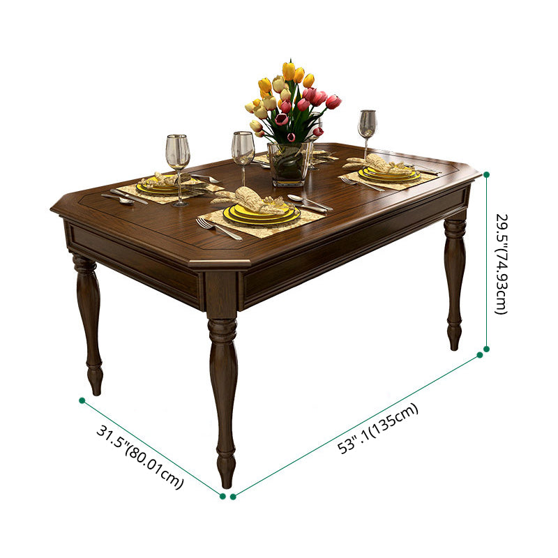 Comedor de madera Juego de altura estándar tradicional con muebles de comedor rectangulares