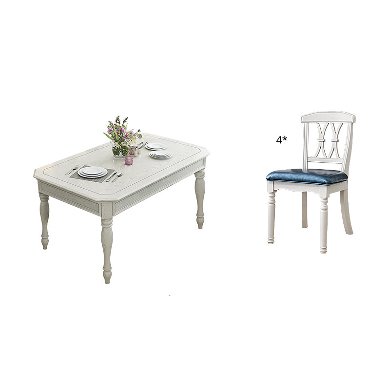 Traditional Solid Wood Dining Set Standard Height with 4 Legs Base Dining¬†Room¬†Set