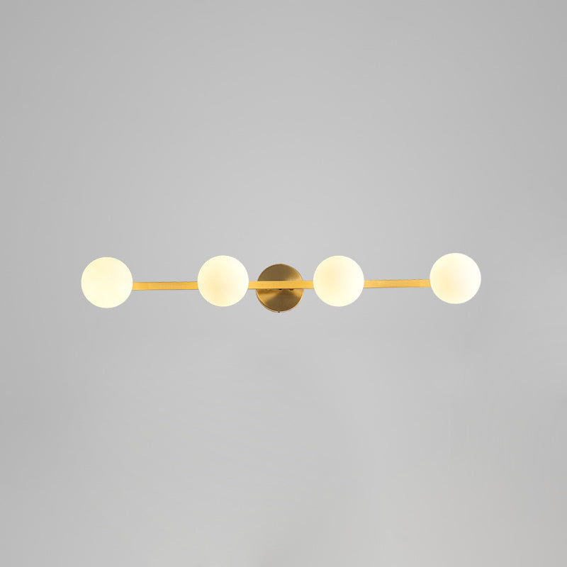 Postmodern Globe Vanity Sconce Lights Milk Glass Wall Mount Light Fixture for Bathroom