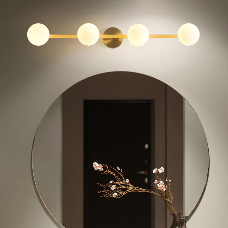 Postmodern Globe Vanity Sconce Lights Milk Glass Wall Mount Light Fixture for Bathroom