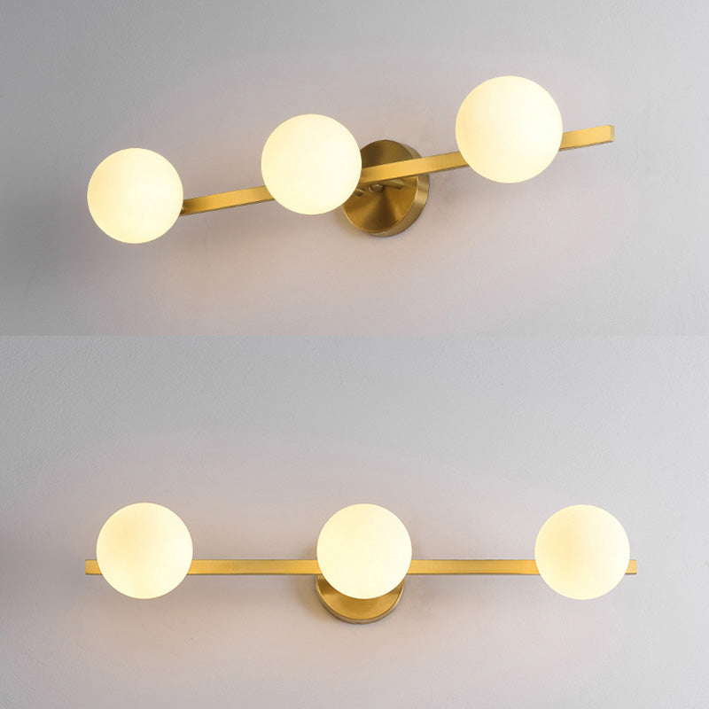 Postmodern Globe Vanity Sconce Lights Milk Glass Wall Mount Light Fixture for Bathroom