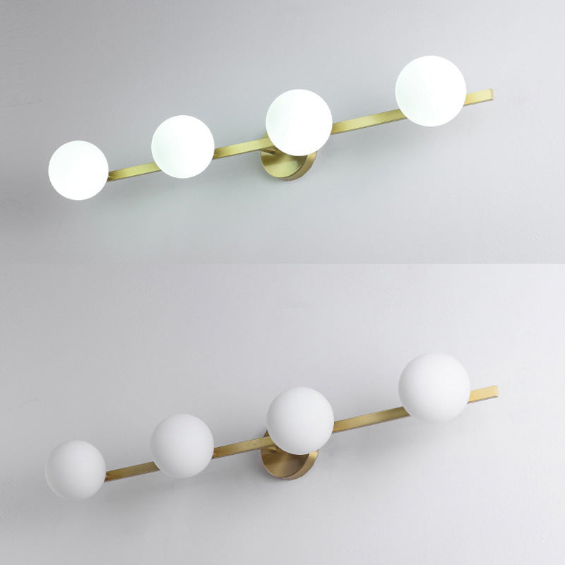 Postmodern Globe Vanity Sconce Lights Milk Glass Wall Mount Light Fixture for Bathroom