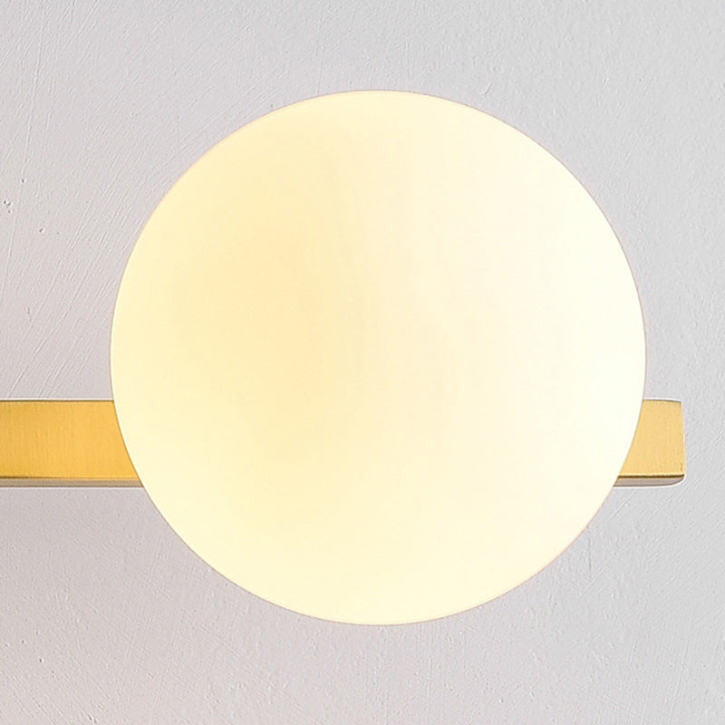 Postmodern Globe Vanity Sconce Lights Milk Glass Wall Mount Light Fixture for Bathroom