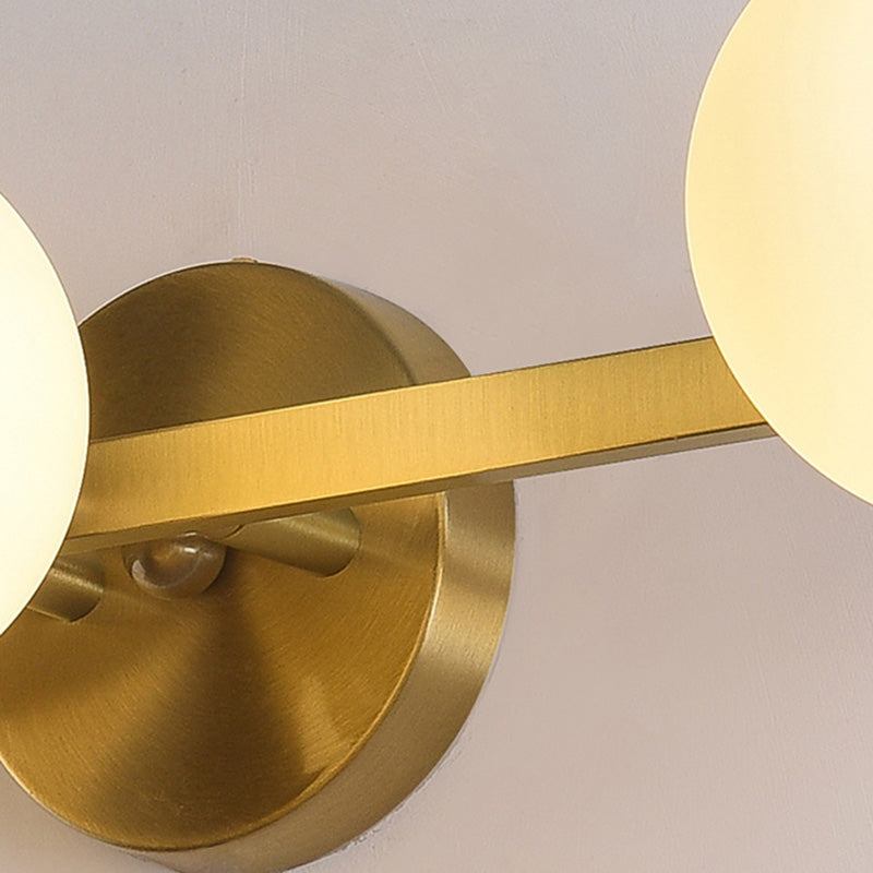Postmodern Globe Vanity Sconce Lights Milk Glass Wall Mount Light Fixture for Bathroom