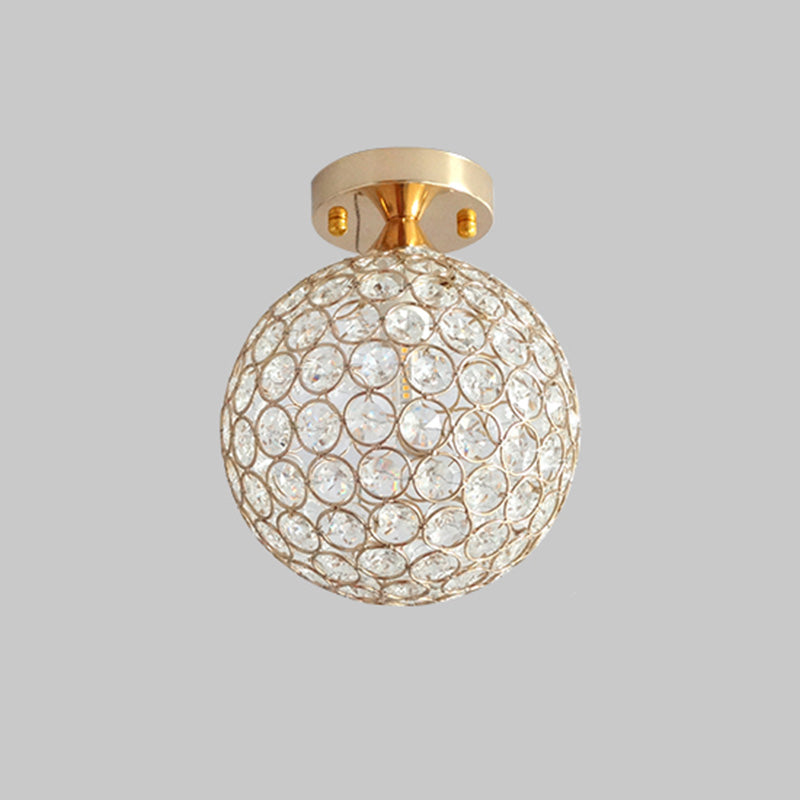 Lámpara de techo esférica Simplicity, luz empotrada para pasillo de 1 luz de cristal