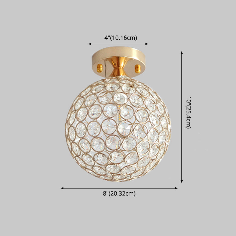 Lámpara de techo esférica Simplicity, luz empotrada para pasillo de 1 luz de cristal