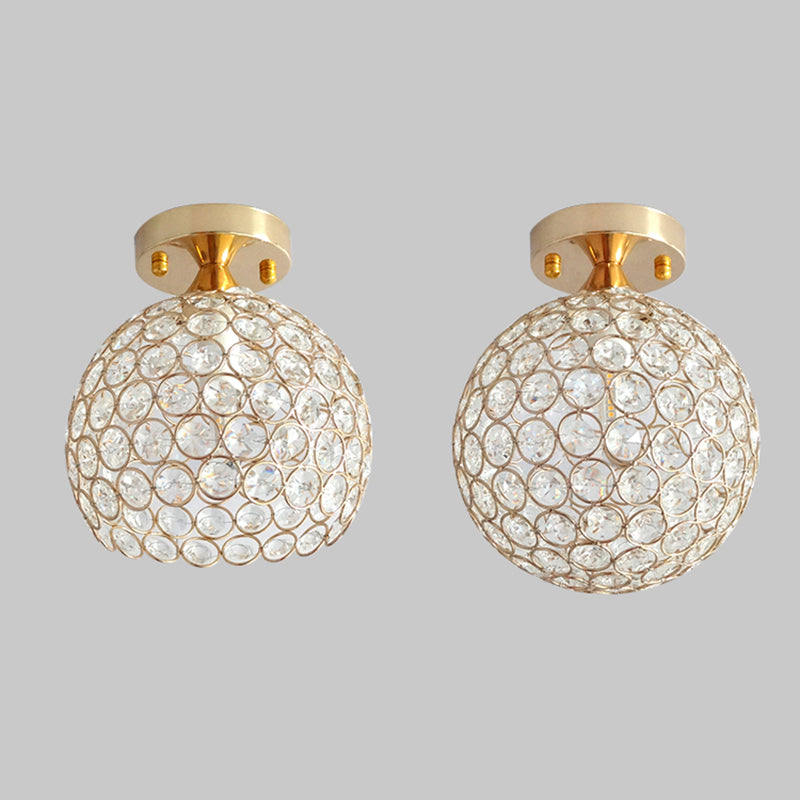 Lámpara de techo esférica Simplicity, luz empotrada para pasillo de 1 luz de cristal