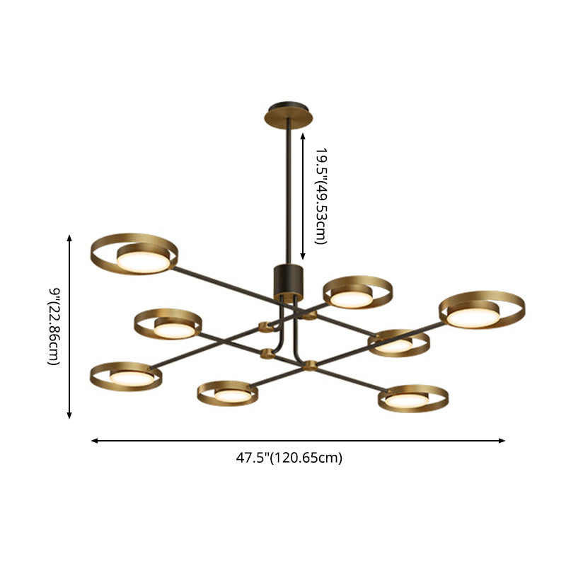 Metal Postmodern Chandelier LED Hanging Light for Living Room Dinning Room