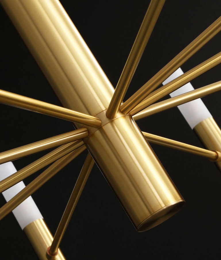 Modern Style Sputnik Chandelier Metal Suspension Light for Living Room Dining Room