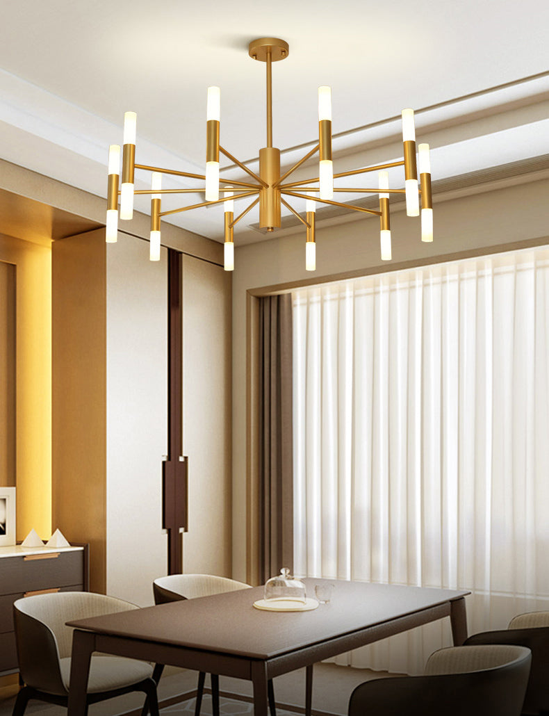 Modern Style Sputnik Chandelier Metal Suspension Light for Living Room Dining Room