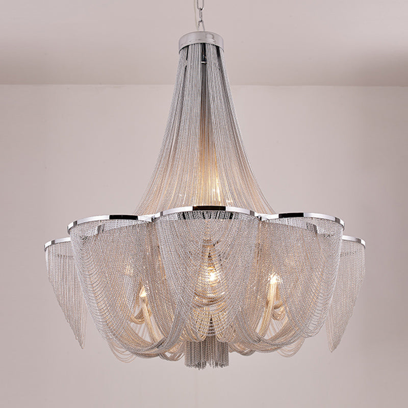 Postmodern Chandelier Light Basket Shape Ceiling Hung Fixtures for Hotel Lobby