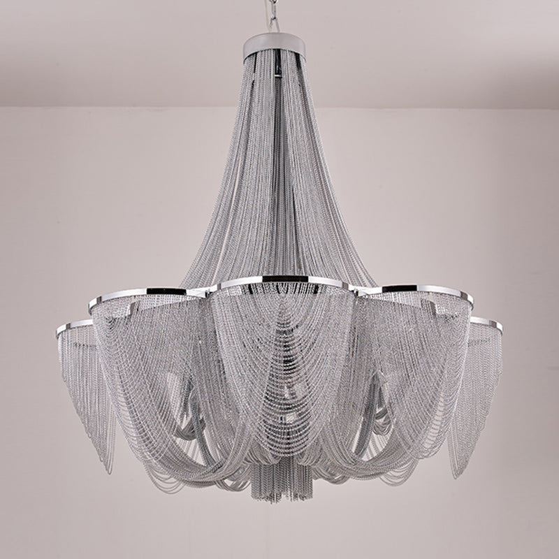 Postmodern Chandelier Light Basket Shape Ceiling Hung Fixtures for Hotel Lobby
