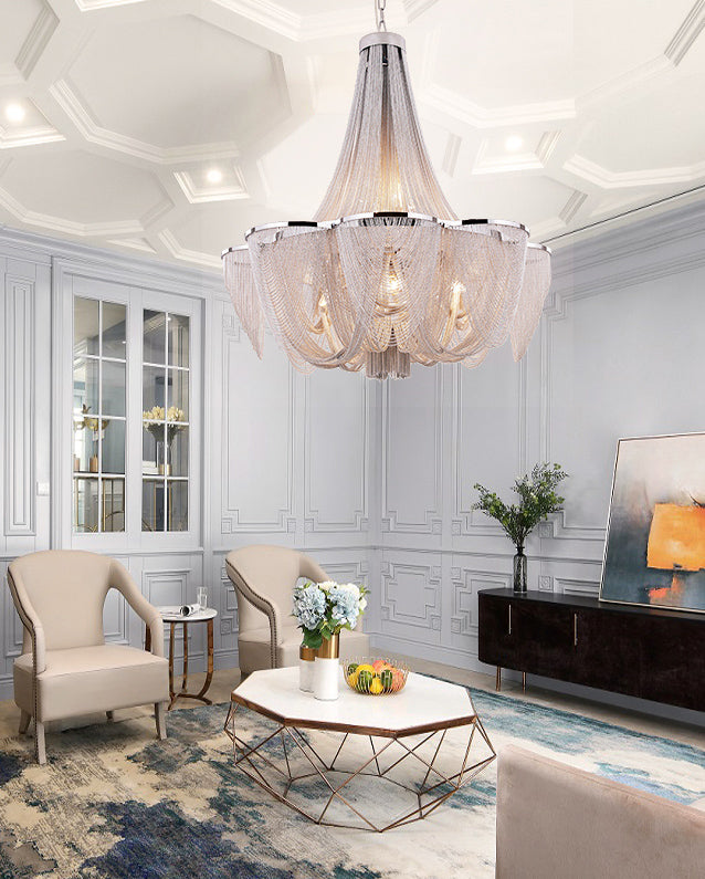 Postmodern Chandelier Light Basket Shape Ceiling Hung Fixtures for Hotel Lobby