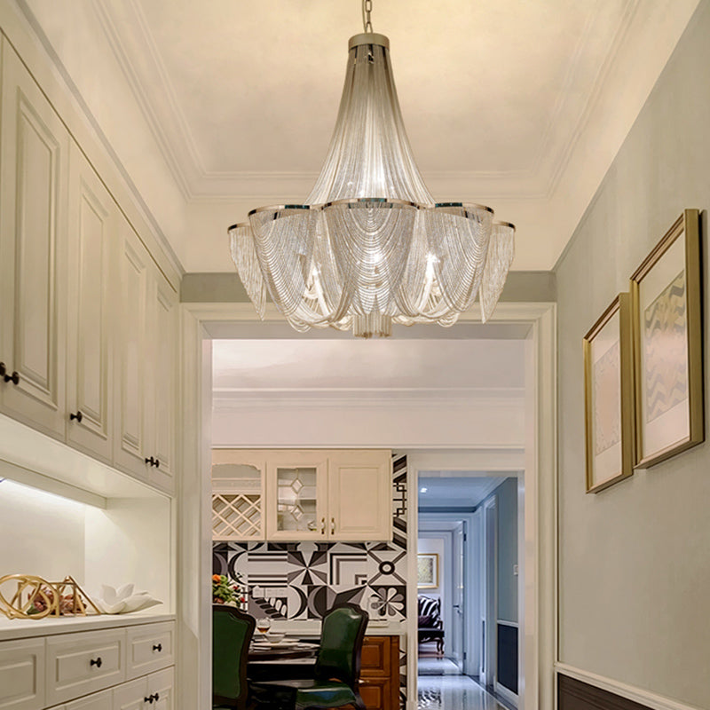 Postmodern Chandelier Light Basket Shape Ceiling Hung Fixtures for Hotel Lobby