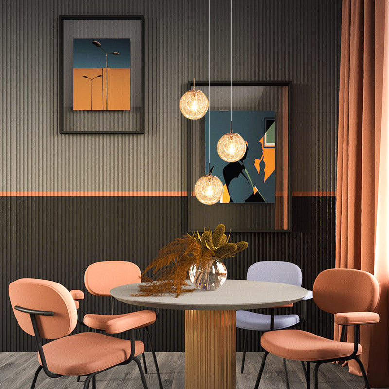 Spiral Stairs Pendant Light Fixture Clear Glass Nordic Style Multiple Hanging Light