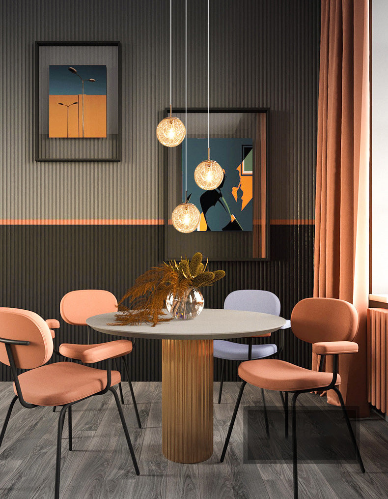 Spiral Stairs Pendant Light Fixture Clear Glass Nordic Style Multiple Hanging Light