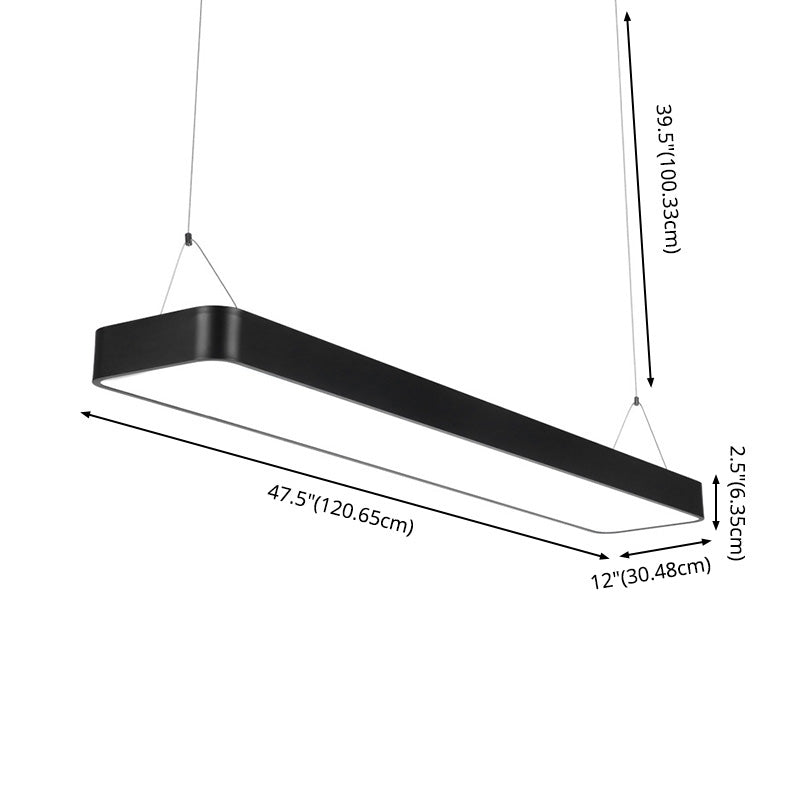 Contemporary Simple Style Rectangle Shaped Led Pendant Decorative Lights for Office