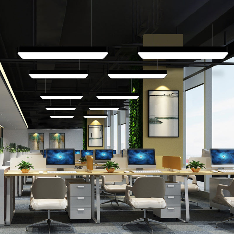 Contemporary Simple Style Rectangle Shaped Led Pendant Decorative Lights for Office