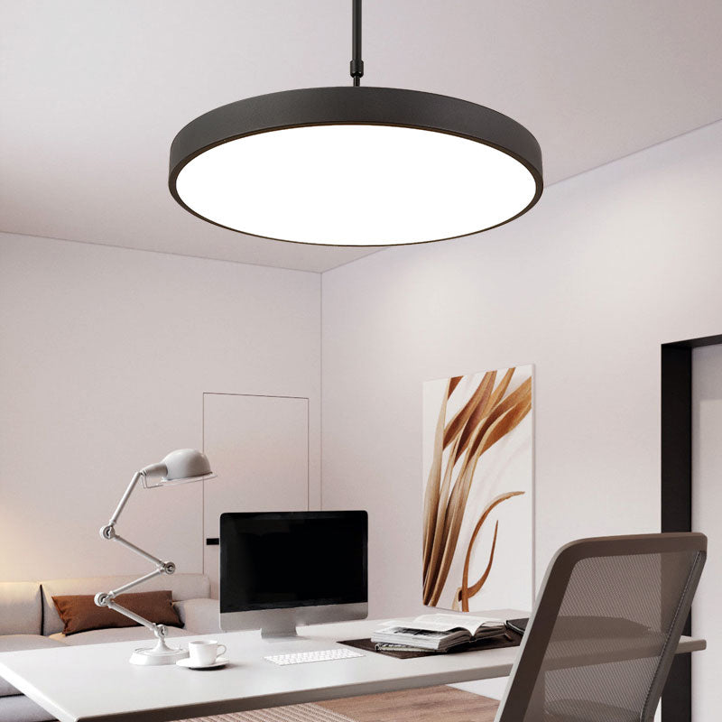 Metal Modern Simple Style Disc Shaped Led Pendant Decorative Lights for Office