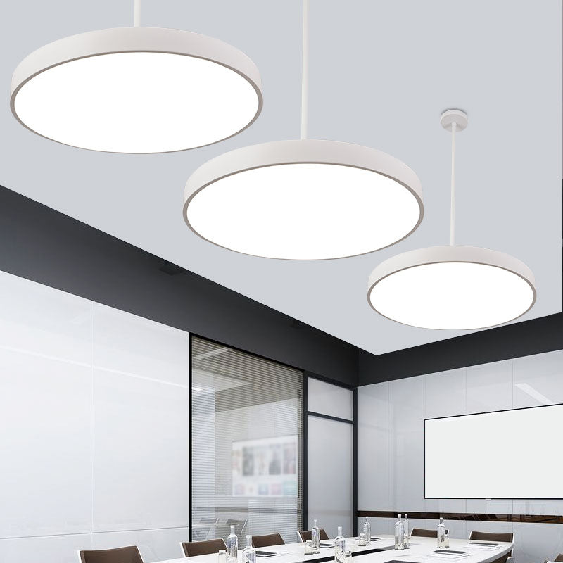 Metal Modern Simple Style Disc Shaped Led Pendant Decorative Lights for Office