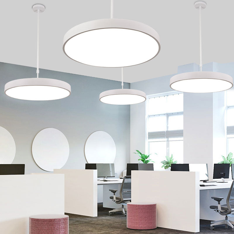 Metal Modern Simple Style Disc Shaped Led Pendant Decorative Lights for Office