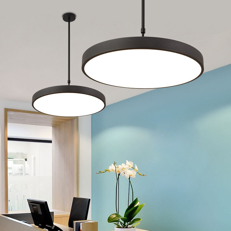 Metal Modern Simple Style Disc Shaped Led Pendant Decorative Lights for Office