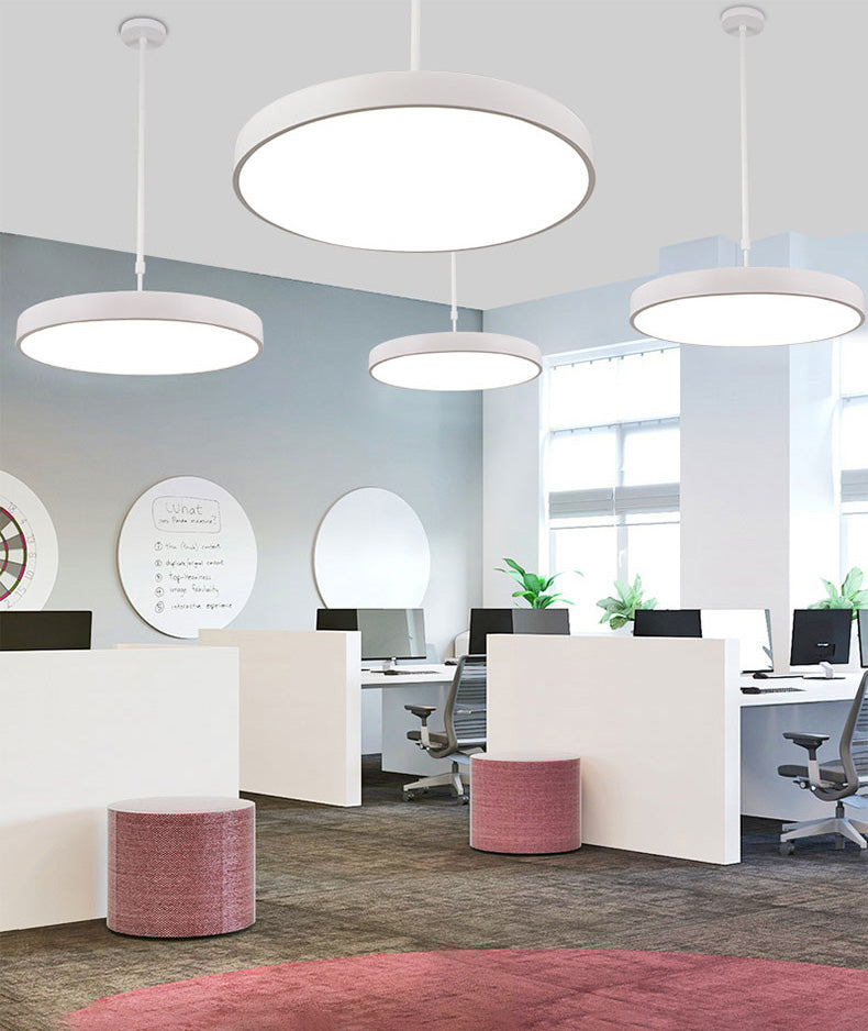 Metal Modern Simple Style Disc Shaped Led Pendant Decorative Lights for Office